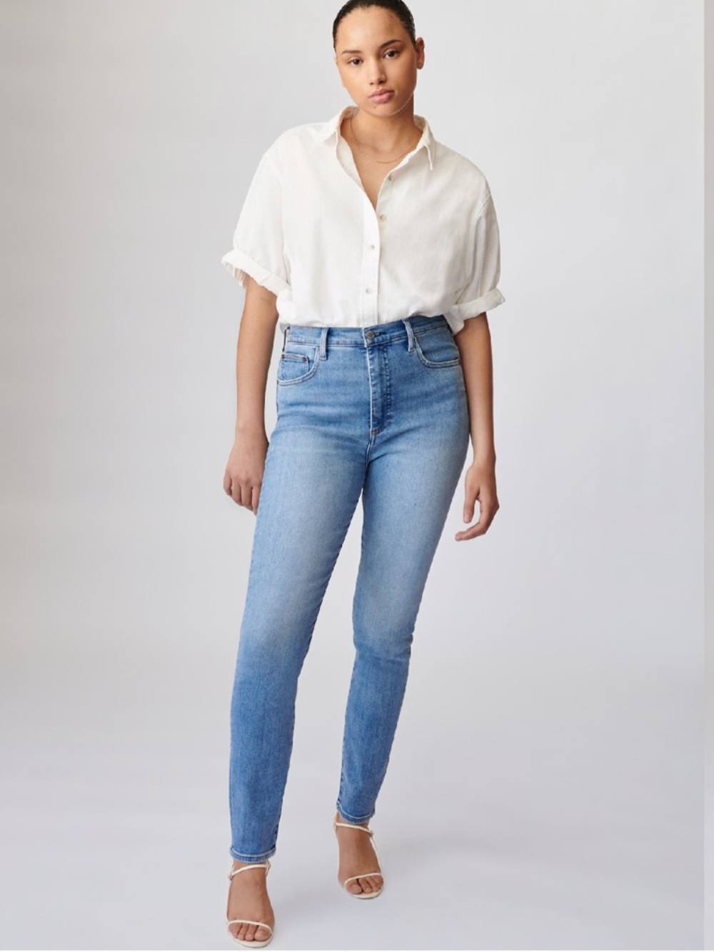 Denim Forum The Lola High Rise Skinny Jean 30L Picture This Bleu 28